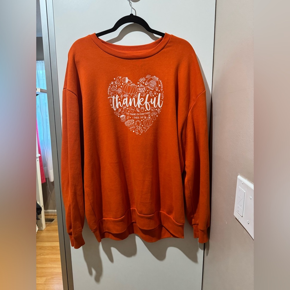 Orange Thankful Sweatshirt